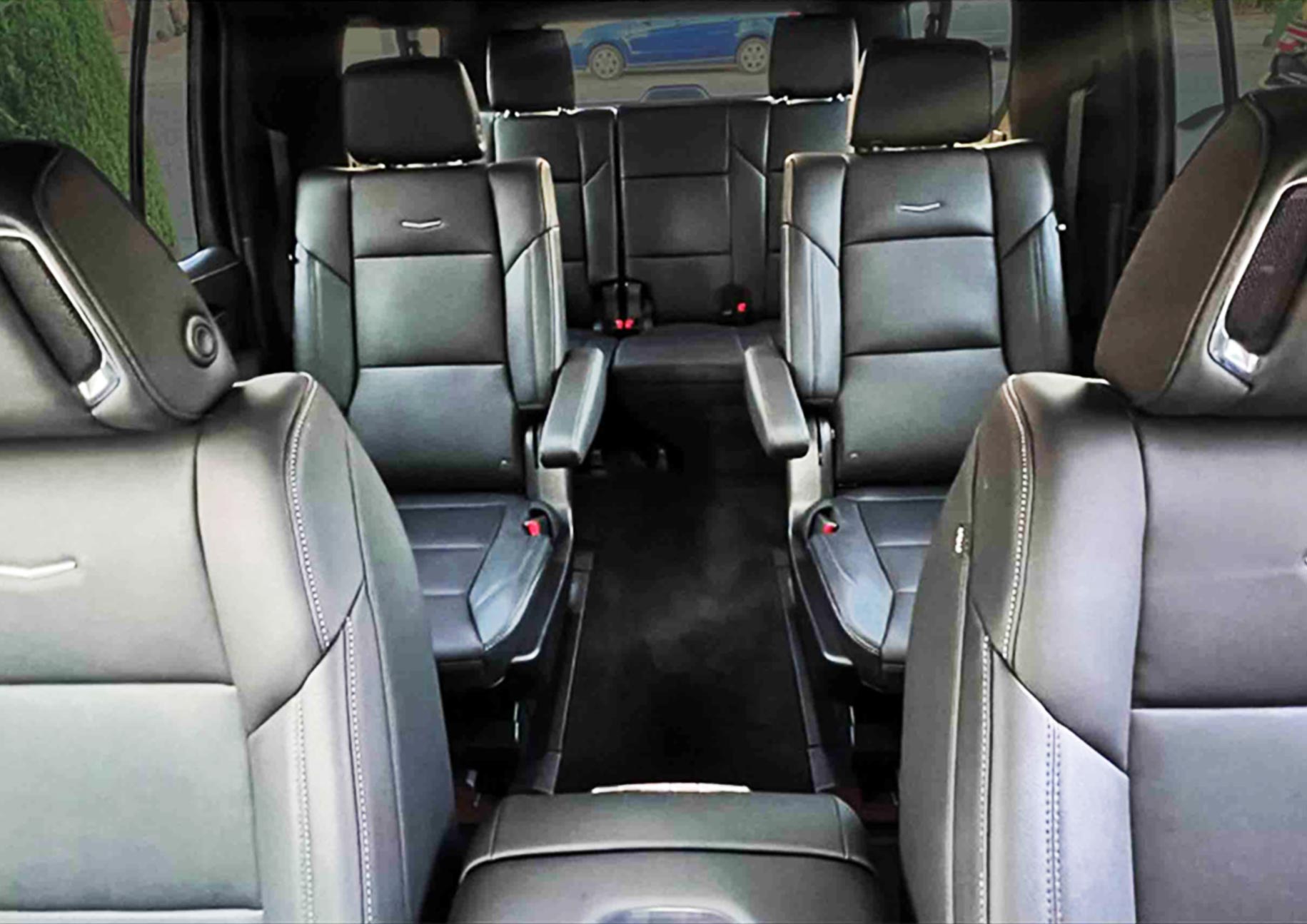 Executive black SUV interior for private JFK Airport transportation