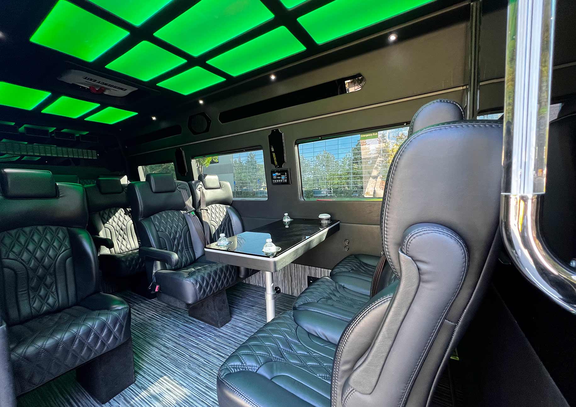Mercedes Sprinter interior for JFK Airport to Boston group transportation