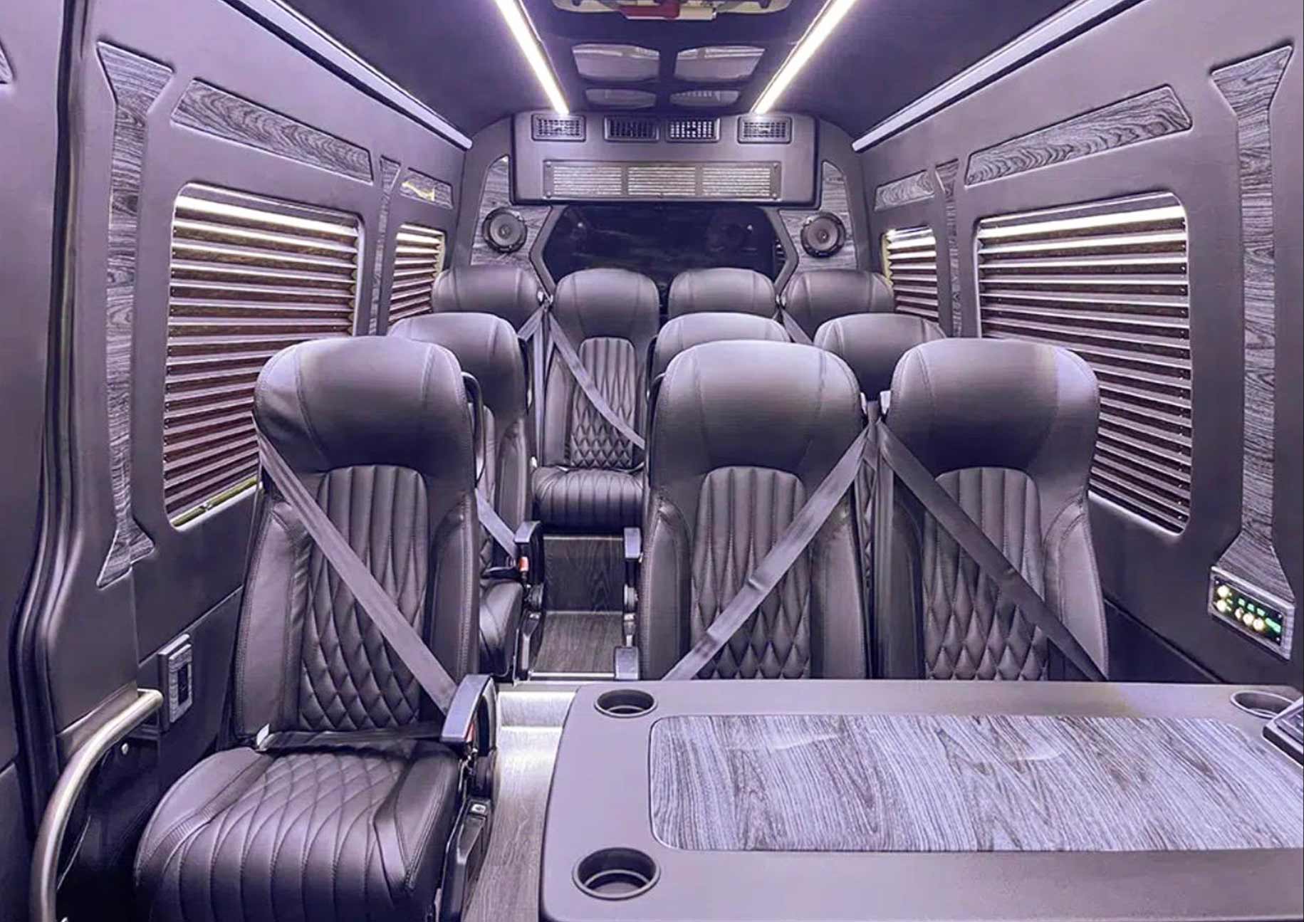 Executive Sprinter interior for JFK Airport to White Plains group transportation