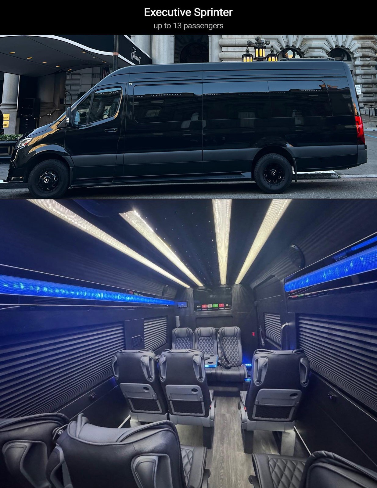 Executive Mercedes Sprinter for Morgan Hill chauffeur service